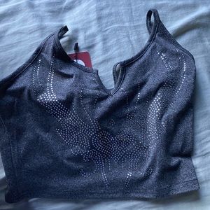 y2k wrinstone tank crop top